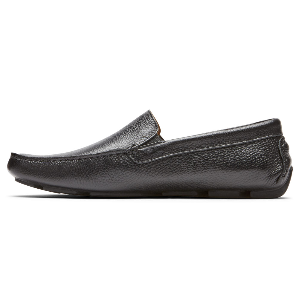 Rockport Boat Shoes For Mens Black - Rhyder Venetian - XU7915046